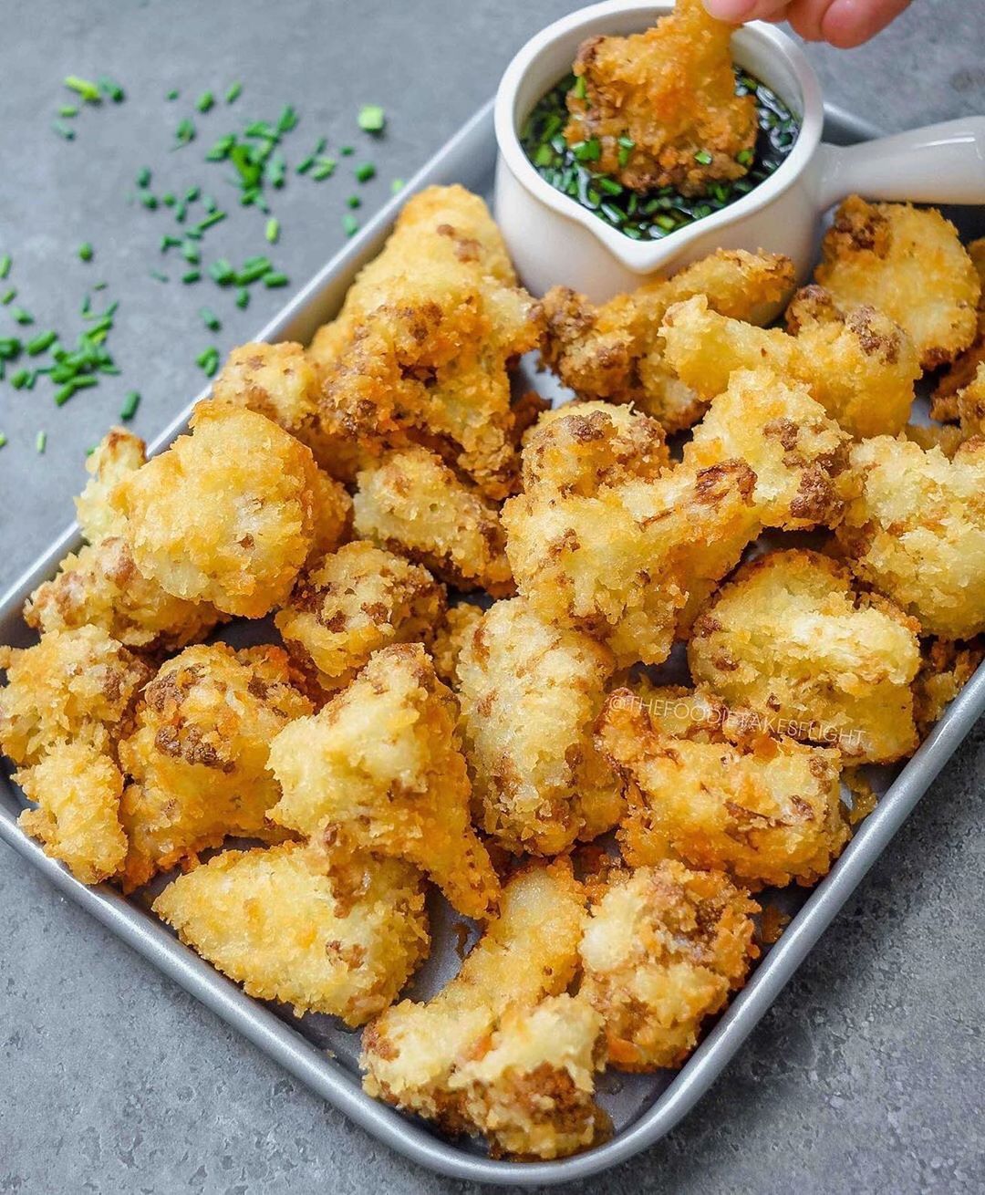 Crispy Cauliflower with a Sweet Scallion Sauce
