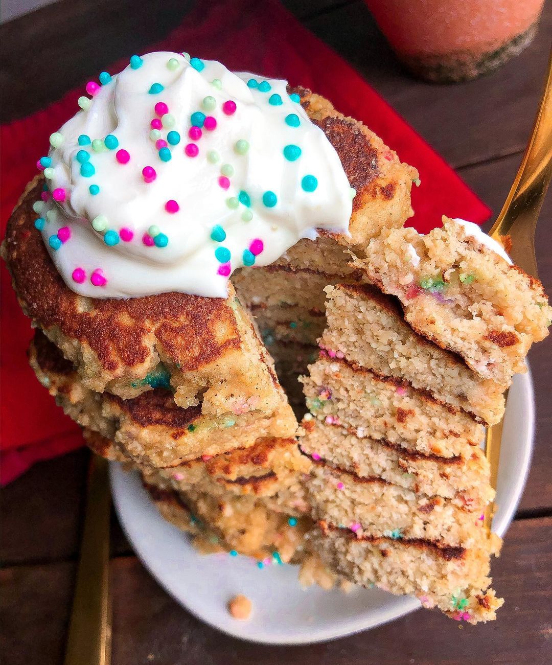 Fluffy Funfetti Banana Pancakes for Breakfast