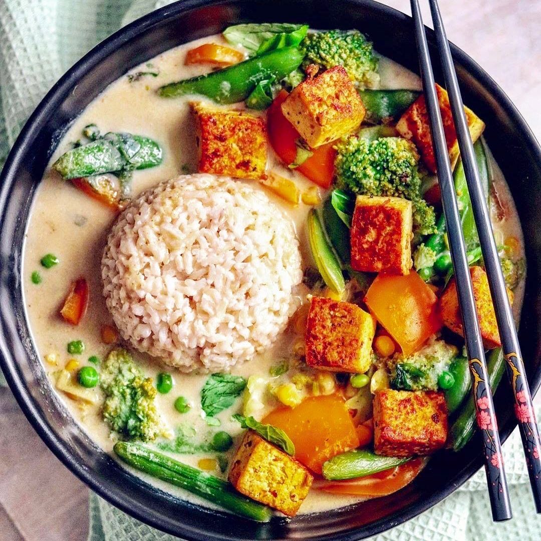 Green Coconut Curry with Tofu