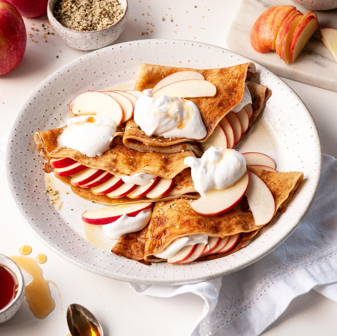 Vegan Crepes with Grated Apple Batter
