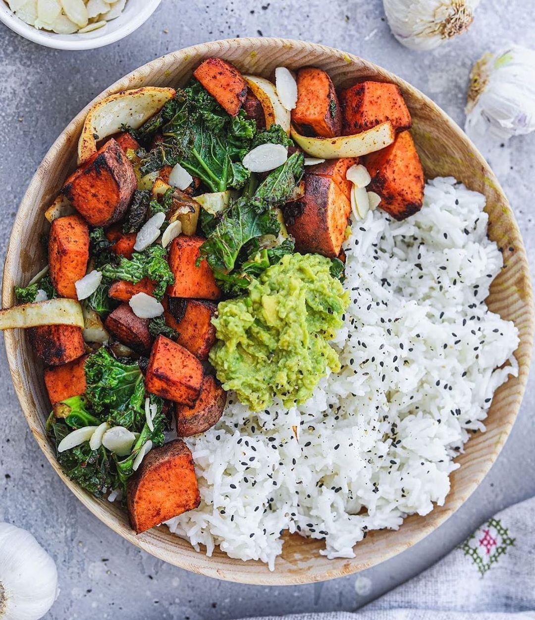 Skillet Sweet Potatoes with Kale
