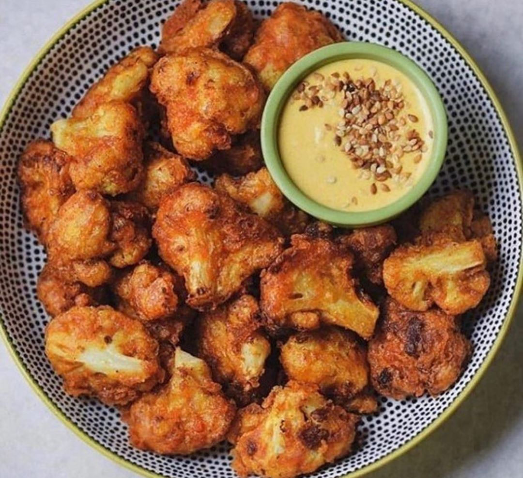 Spicy Battered Cauliflower Vegan Dish