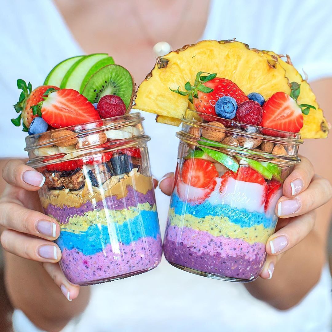 Healthy Rainbow Jars with Superfood Layers