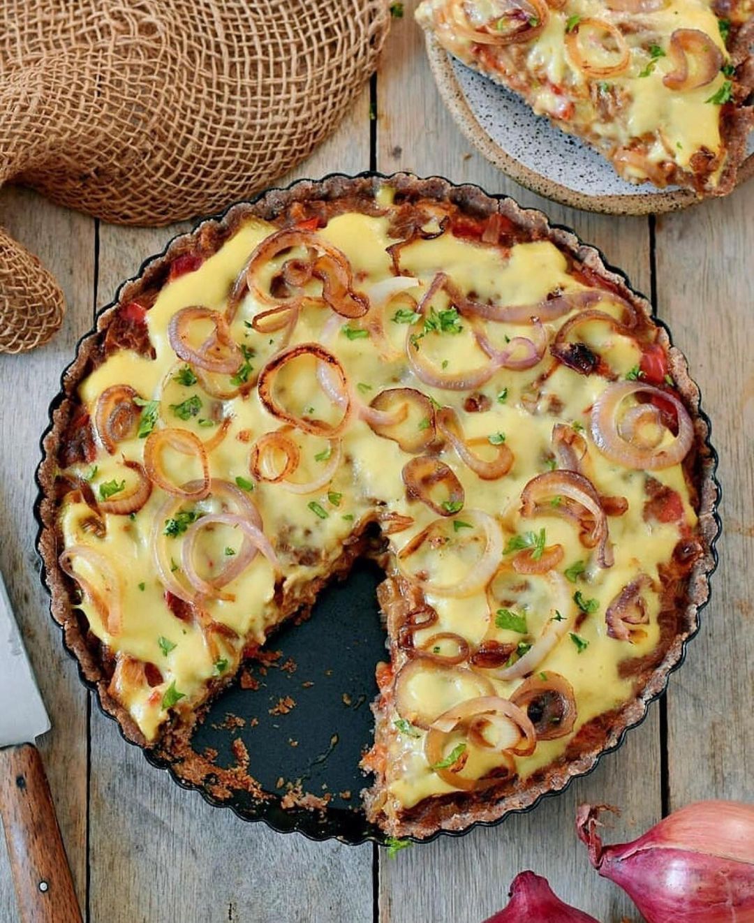 Vegan Gluten-Free Caramelized Onion Tart