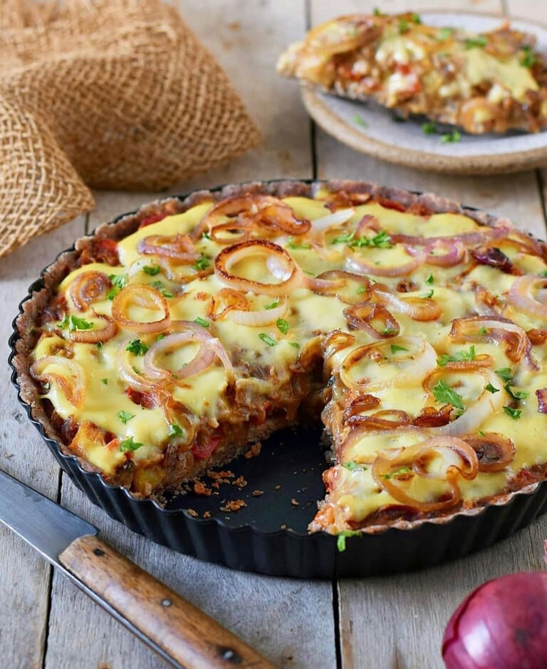 Vegan Gluten-Free Caramelized Onion Tart