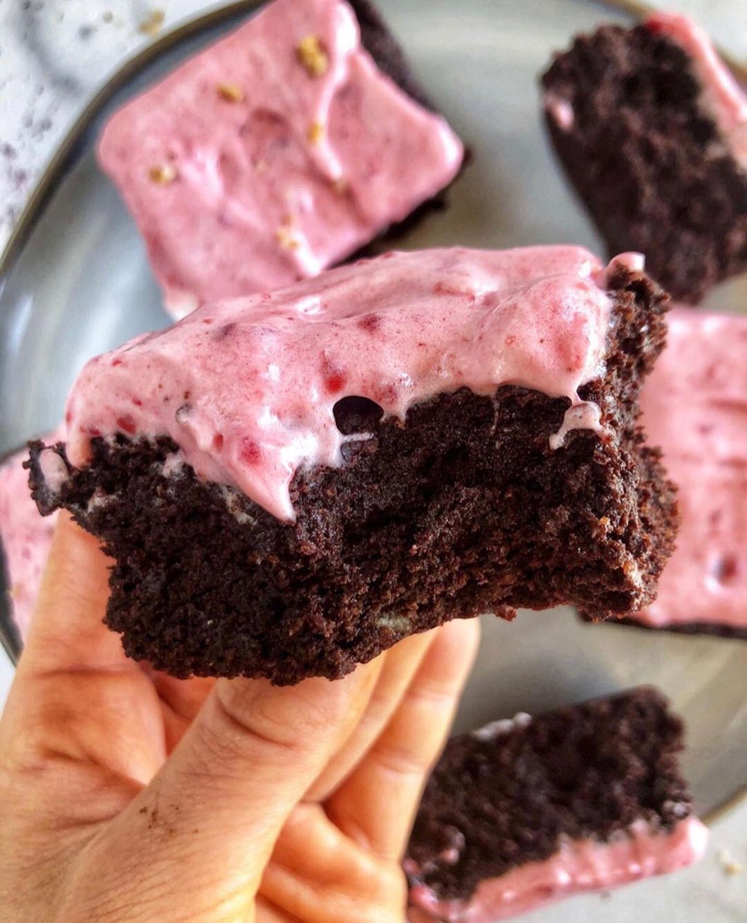 Fudge Brownies with Raspberry Whip