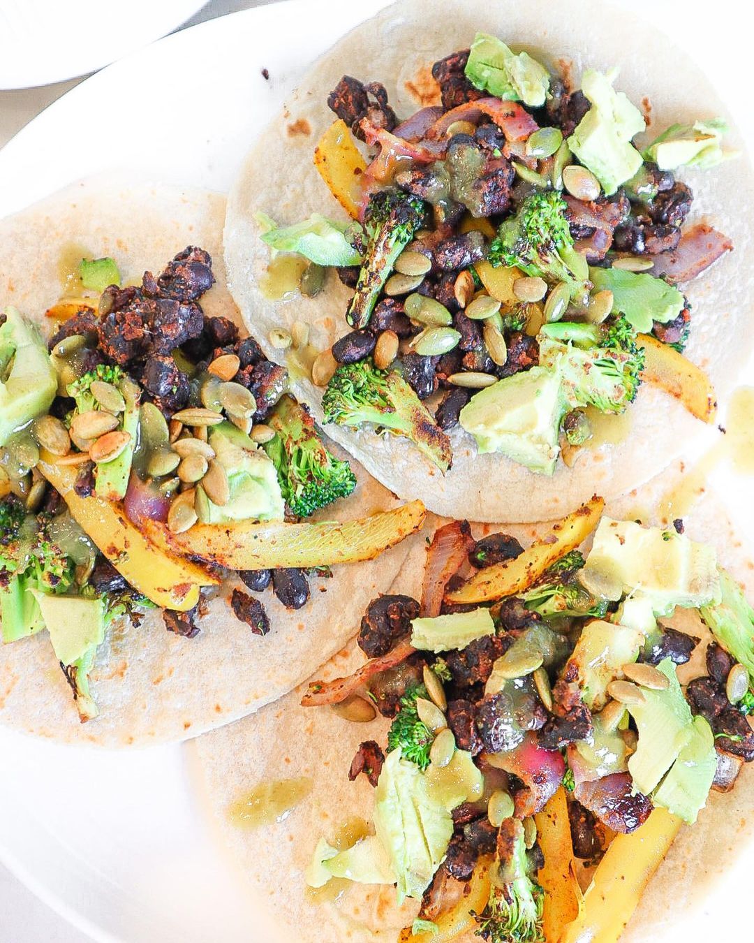 Seasoned Veggie Tacos with Broccoli and Avocado