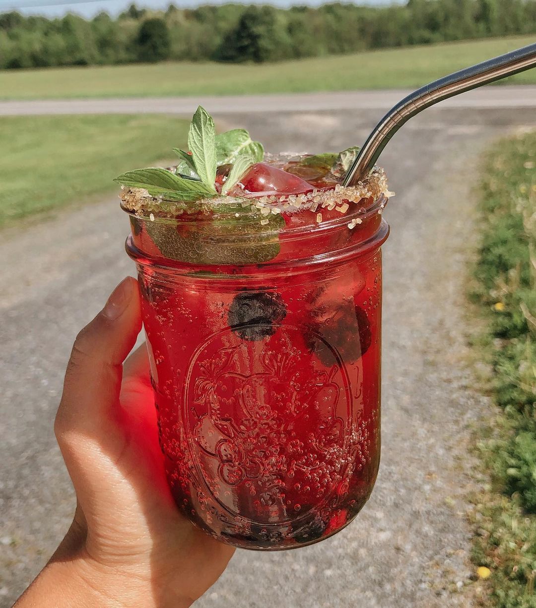 Berry Mint Kombucha Mocktail