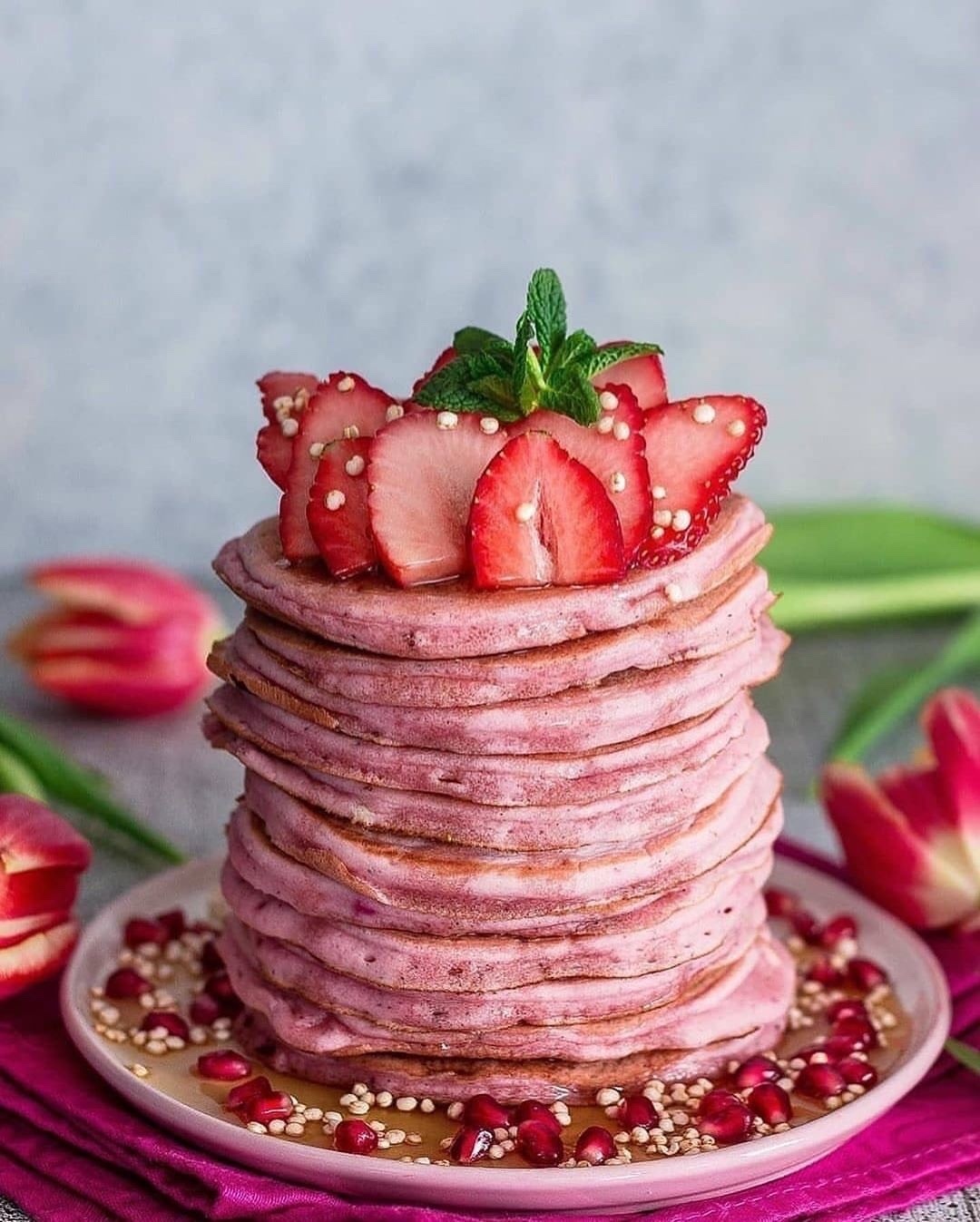 Vegan Vanilla Strawberry Crepe Cake