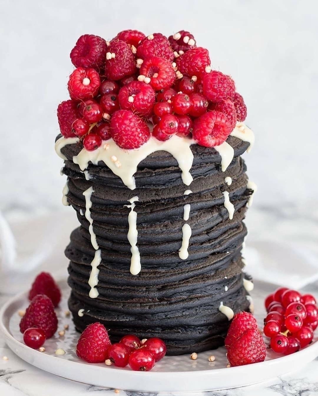 Vegan Vanilla Strawberry Crepe Cake