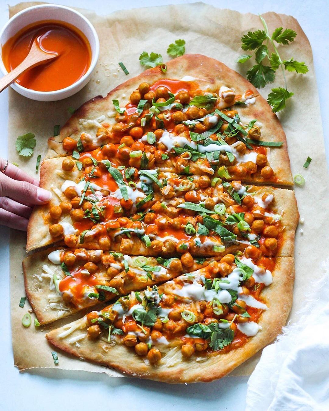 Buffalo Chickpea Pizza