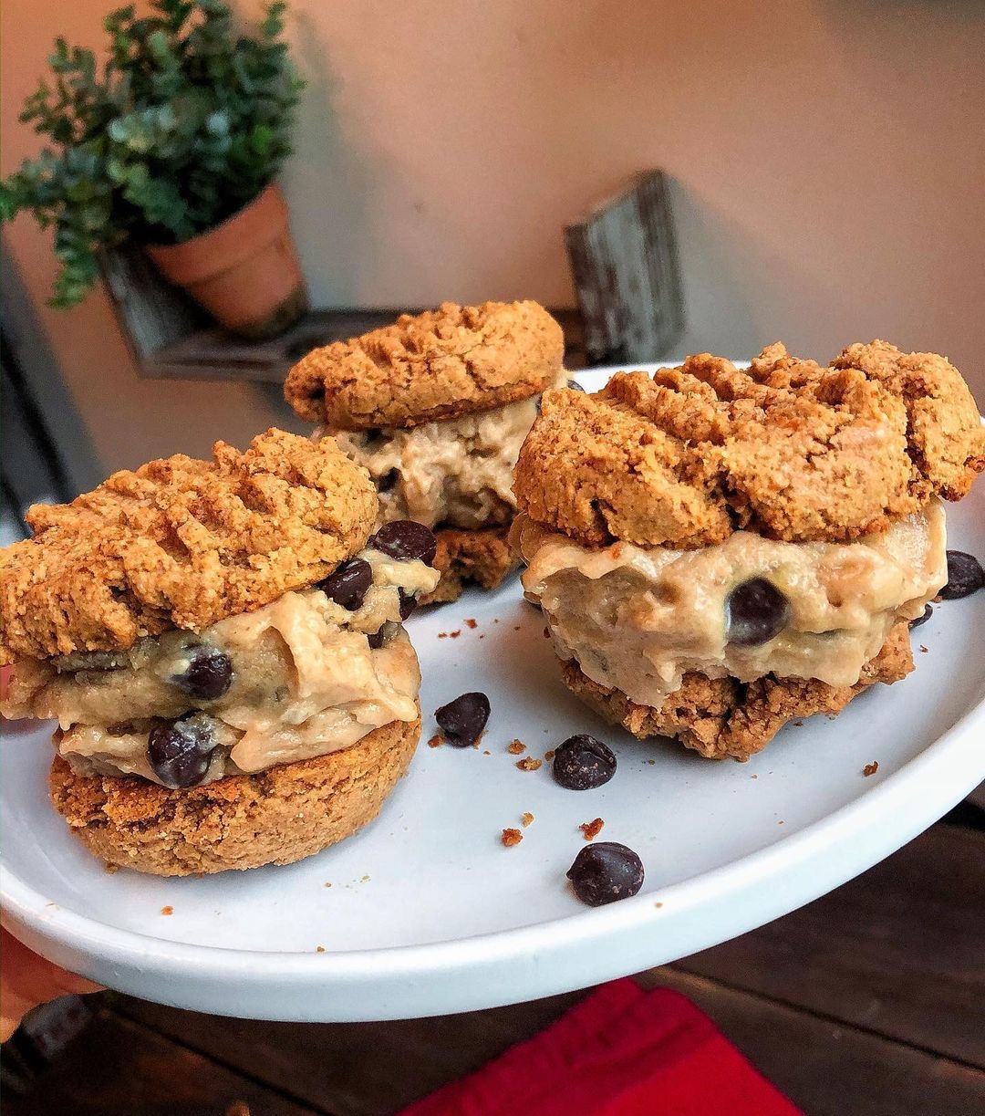 Vegan Peanut Butter Ice Cream Cookie Sandwiches