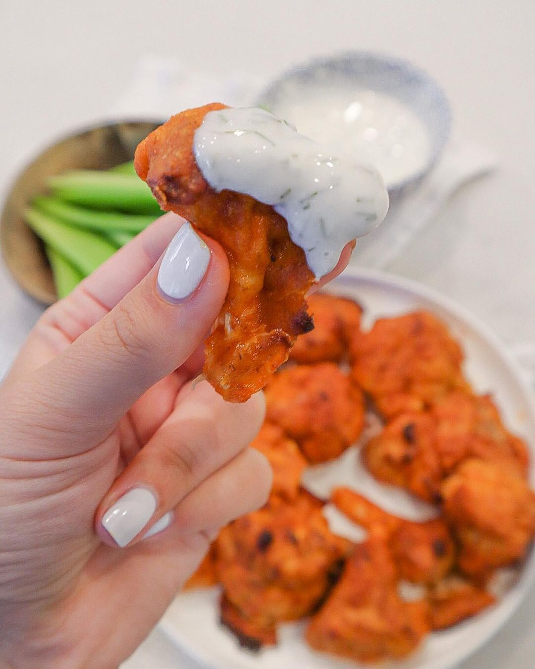 Crispy Spicy Cauliflower Hot Wings
