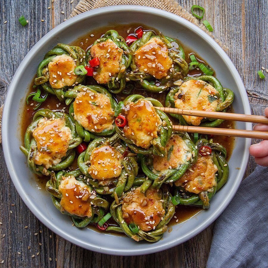 Delicious Stuffed Long Beans in Hot Bean Sauce