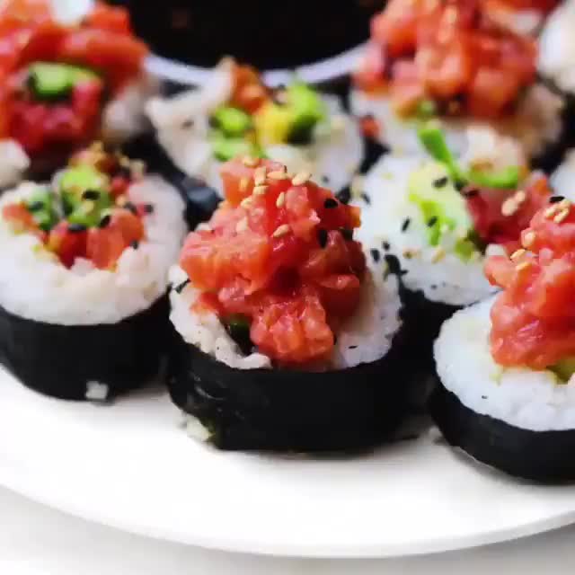Vegan Spicy Tomato Tuna Rolls