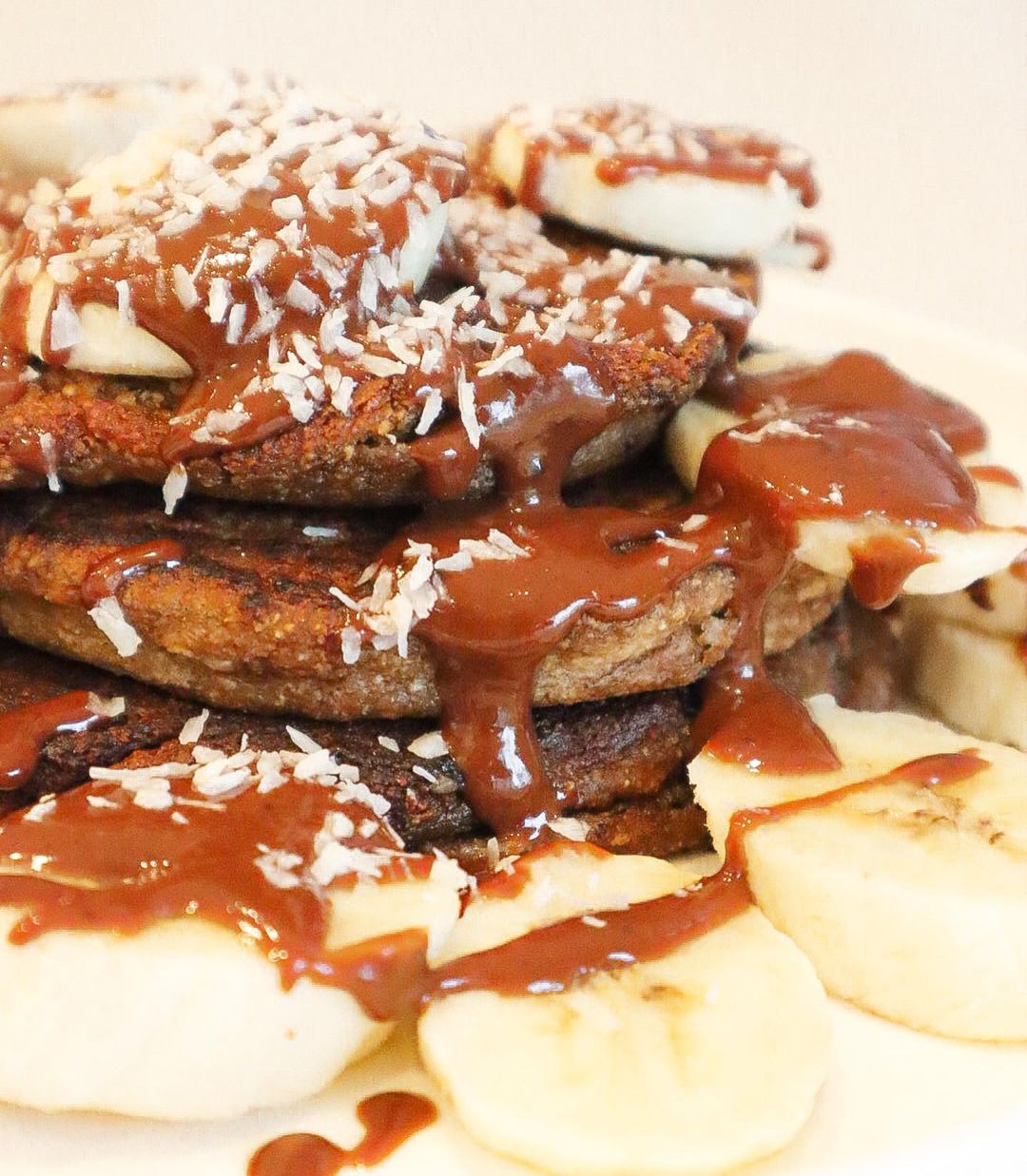 Double Chocolate Protein Pancakes with Banana