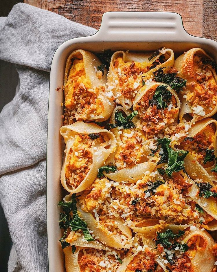 Pasta Shells Stuffed with Butternut 'Ricotta' & Thyme Sausage Mince