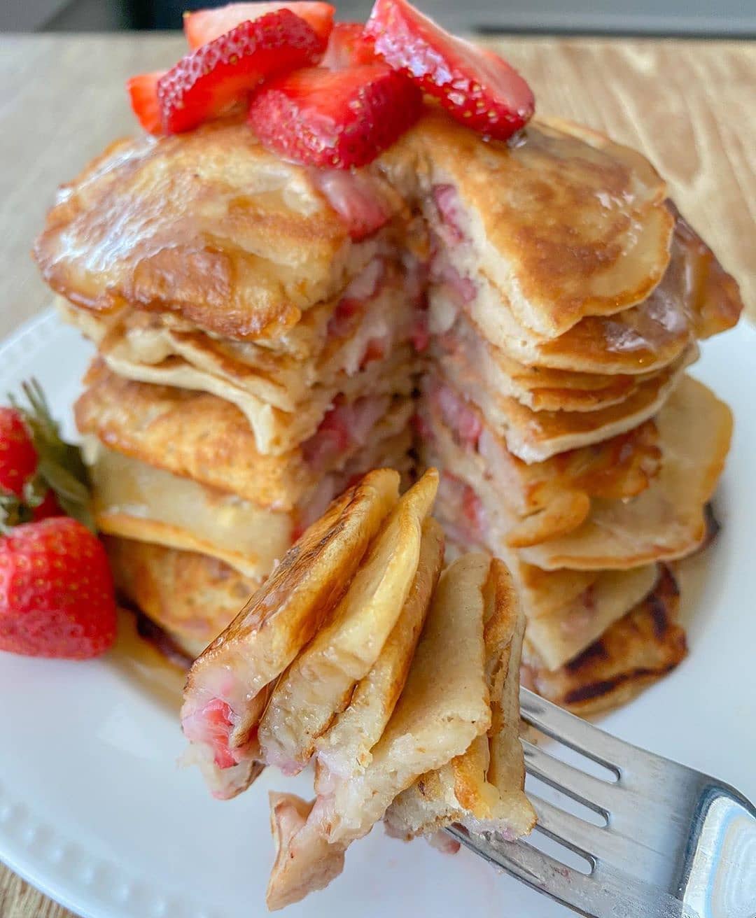 Vegan Strawberry Pancakes with Gluten-Free Option