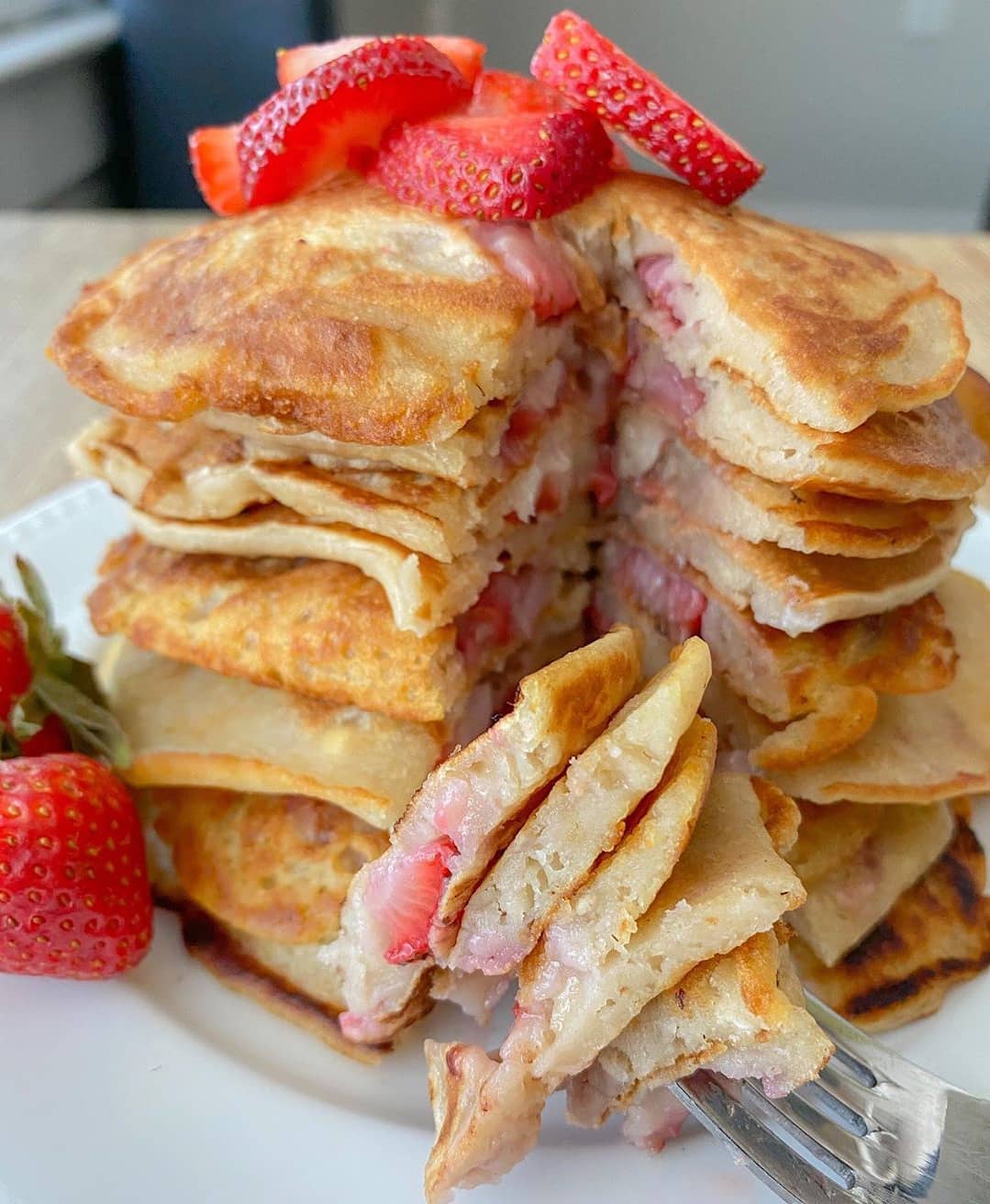 Vegan Strawberry Pancakes with Gluten-Free Option