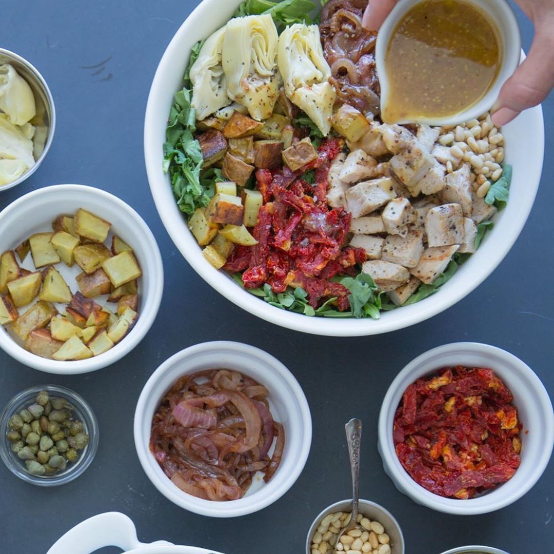 Italiano Salad with Grilled Chicken and Potatoes