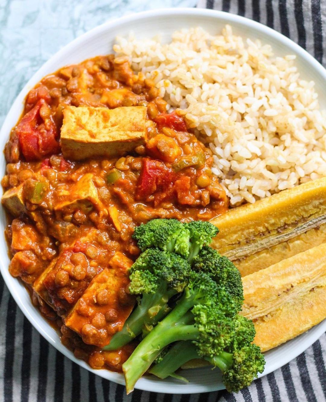 Curried Tofu and Lentils