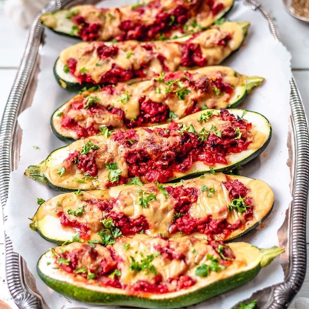 Stuffed Zucchini Pizza Boats