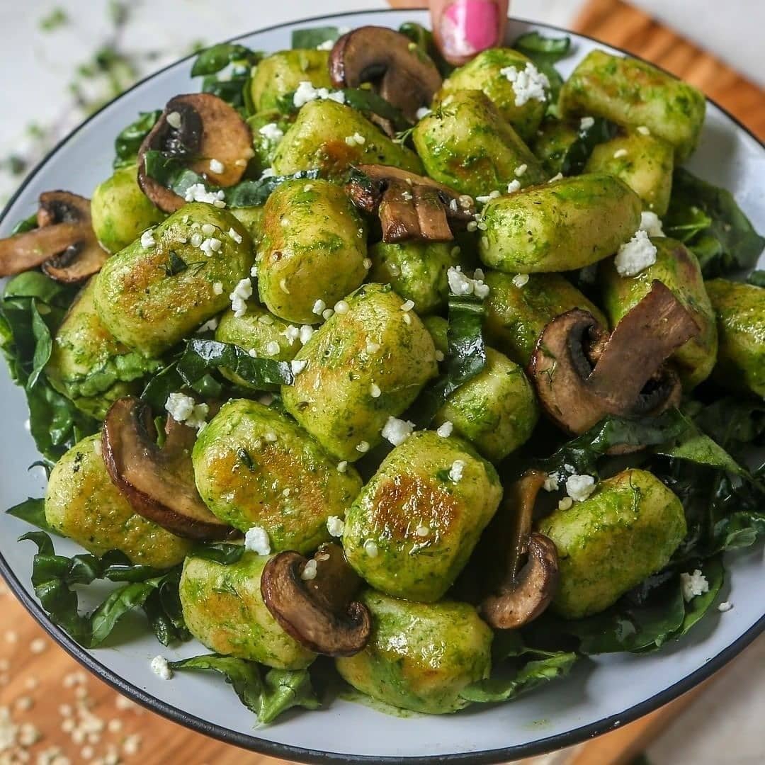 Cauliflower Gnocchi with Garlic and Spinach