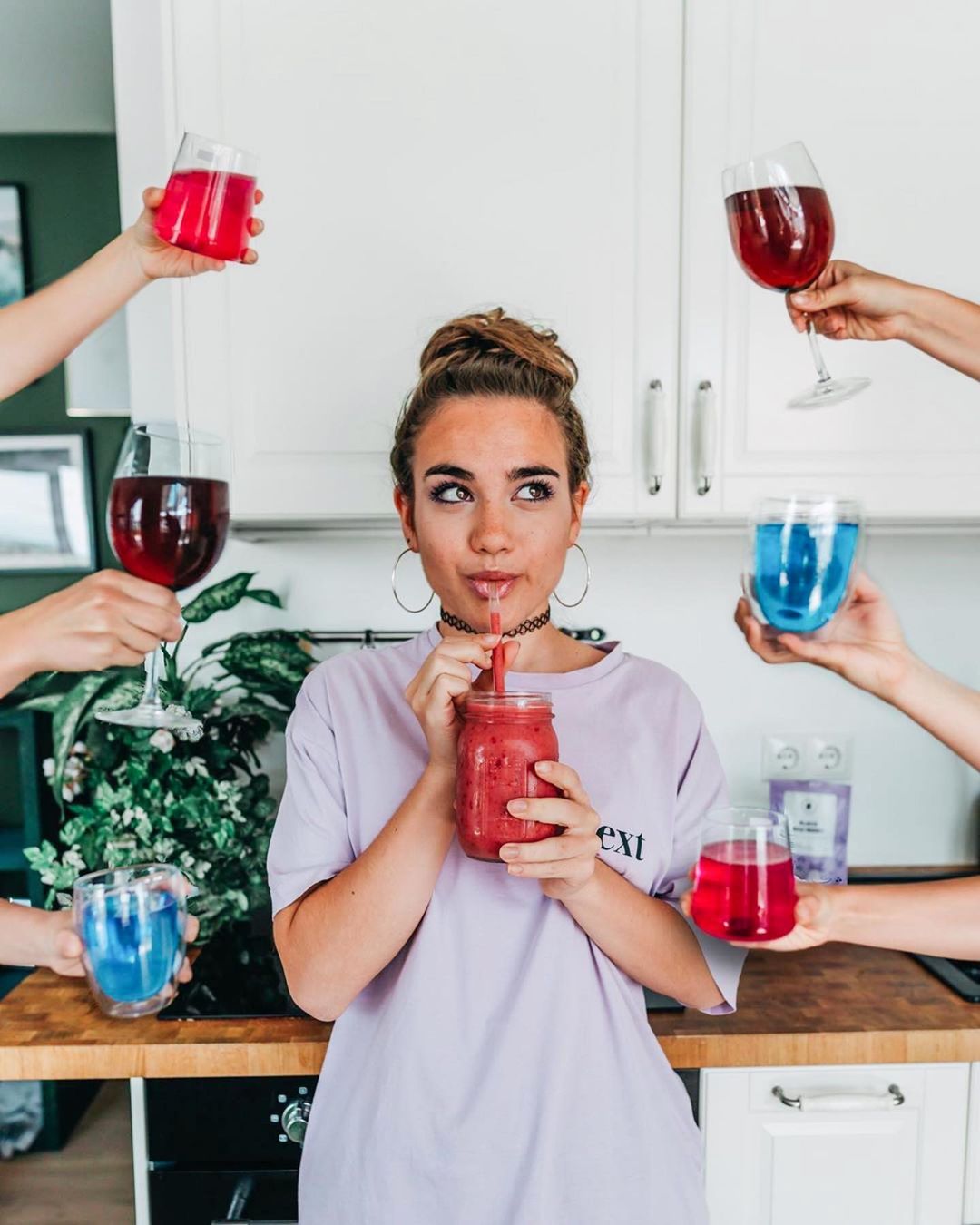 Naturally Colored Water with Superfoods Mix