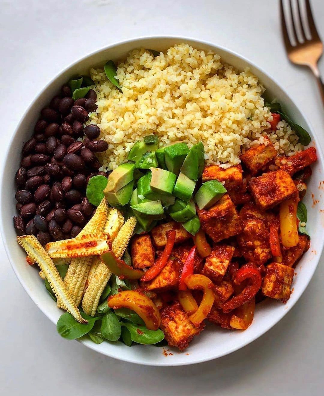 Vegan Tofu Fajita Bowl