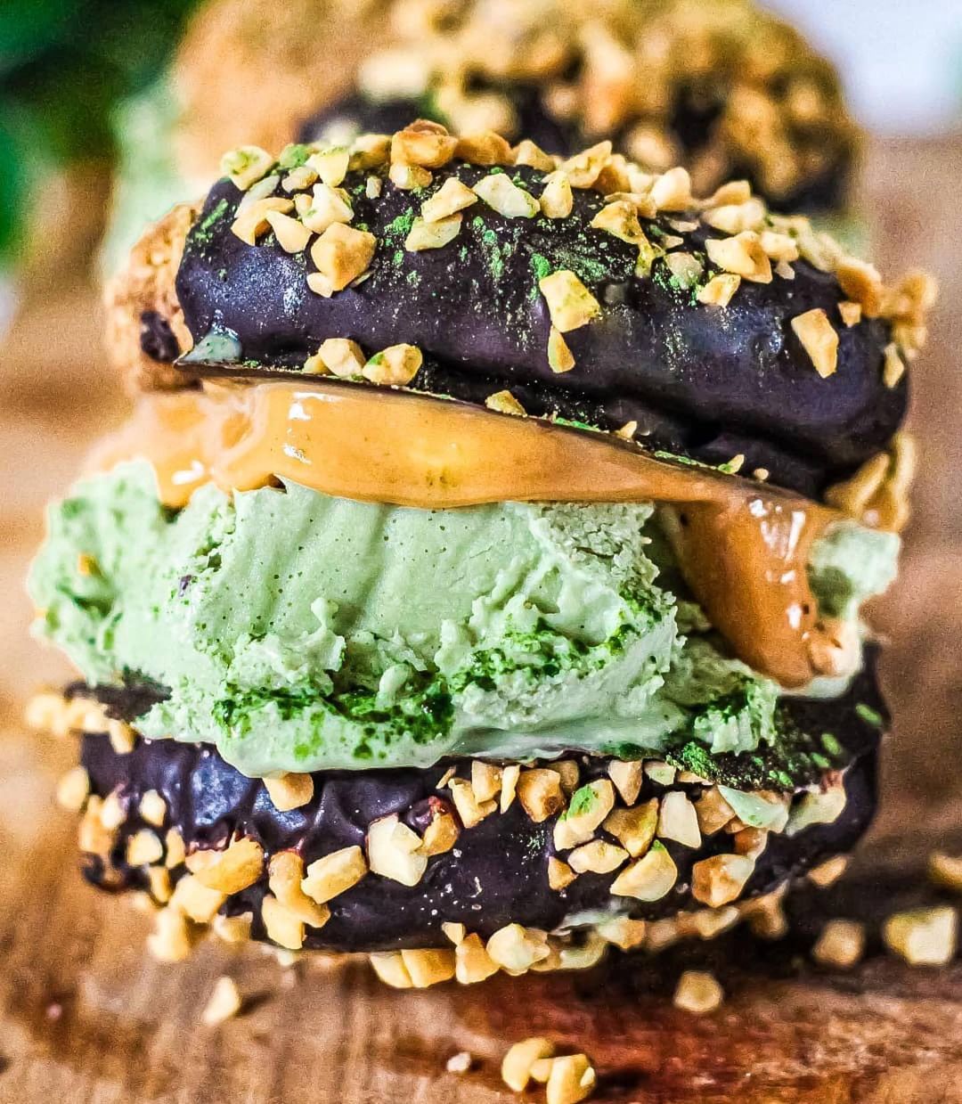 Matcha Peanut Butter Ice Cream Sandwich