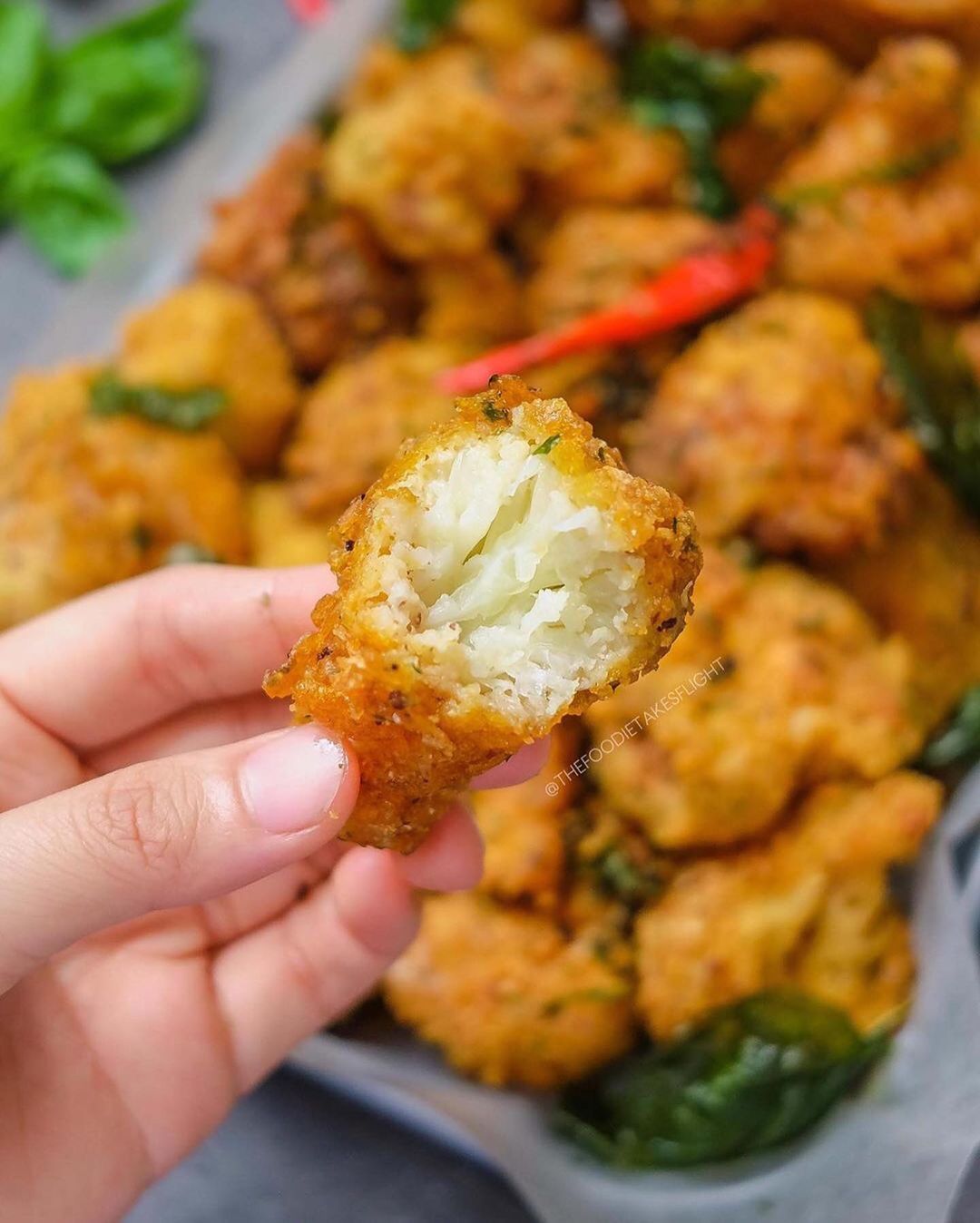 Salt and Pepper Cereal Crusted Cauliflower