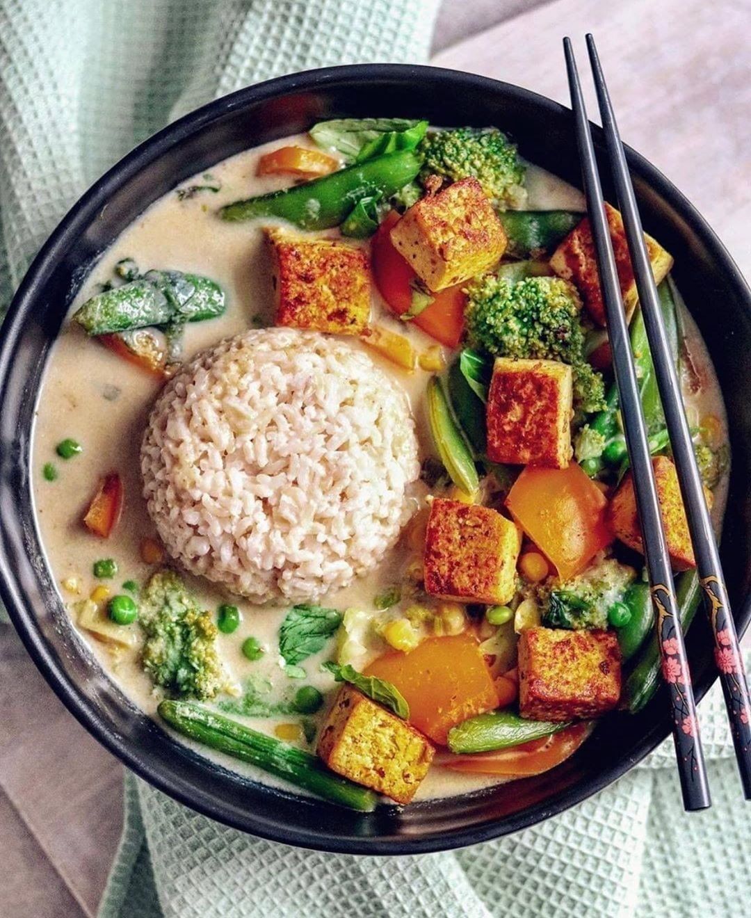 Green Coconut Curry With Tofu