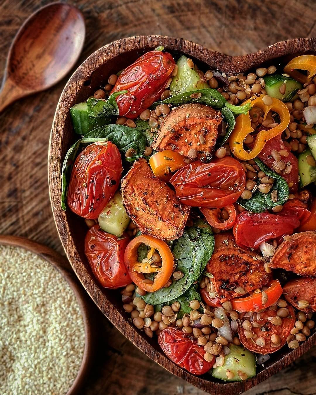 Herb Roasted Sweet Potato and Lentil Salad