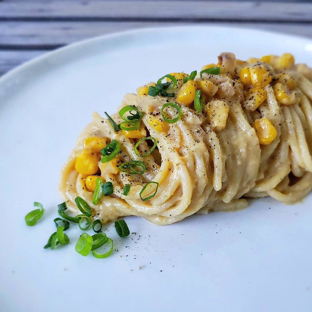 Spaghetti with Corn Cream Sauce!