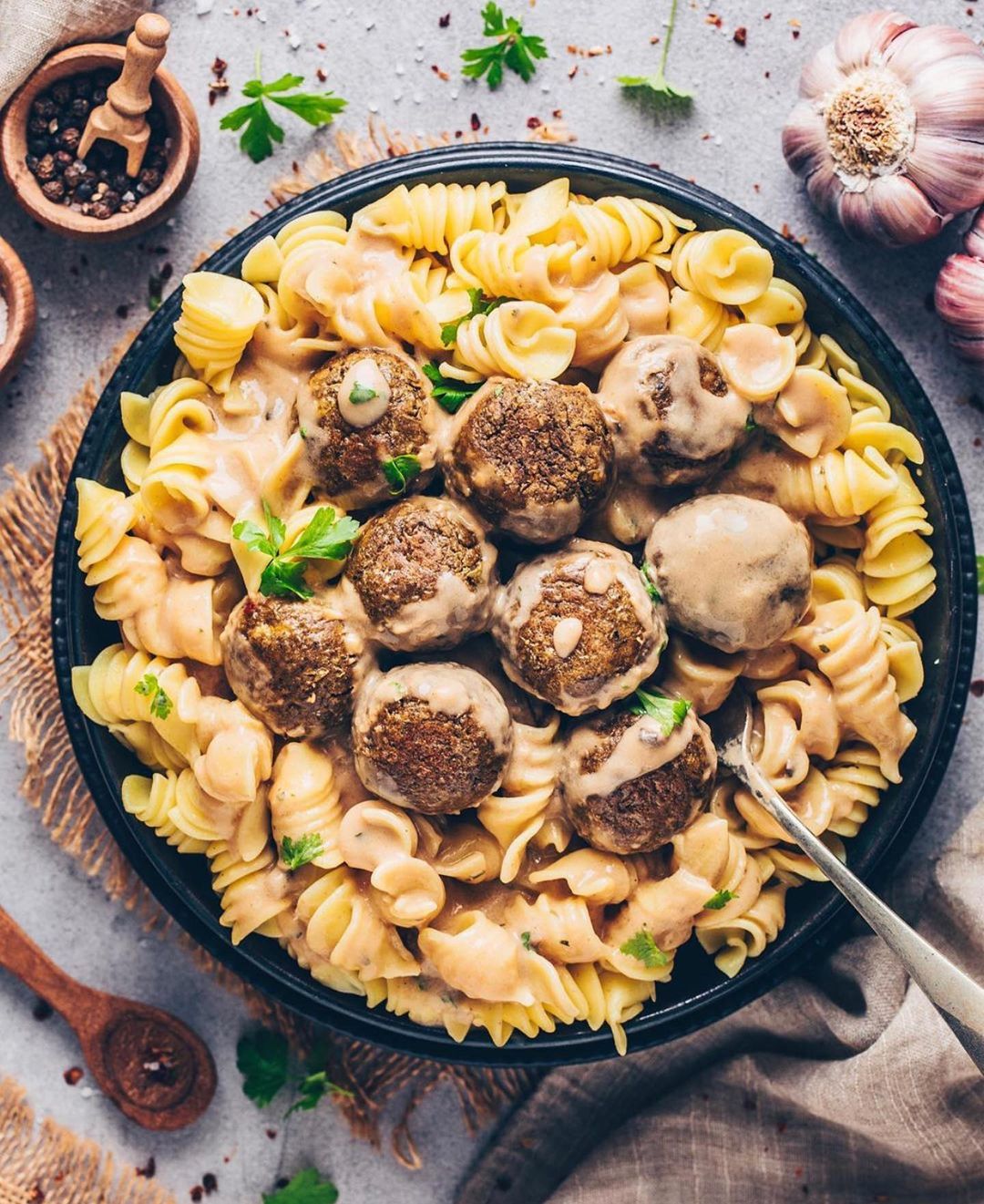 Vegan Swedish Meatballs with Gravy