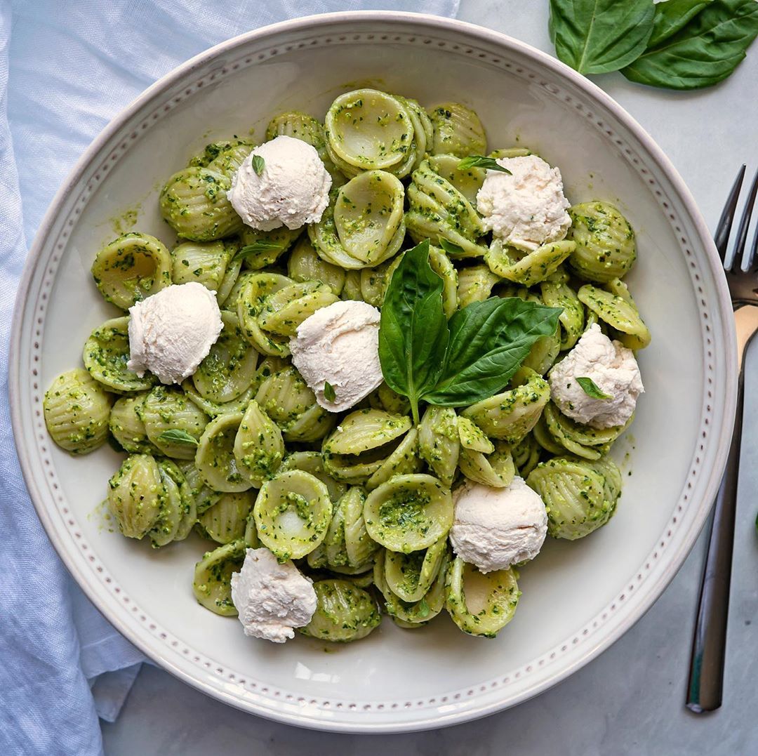 Orecchiette with Pesto and Ricotta