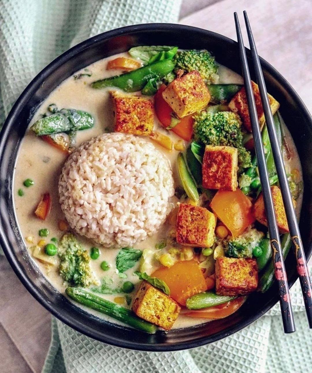 Green Coconut Curry with Tofu
