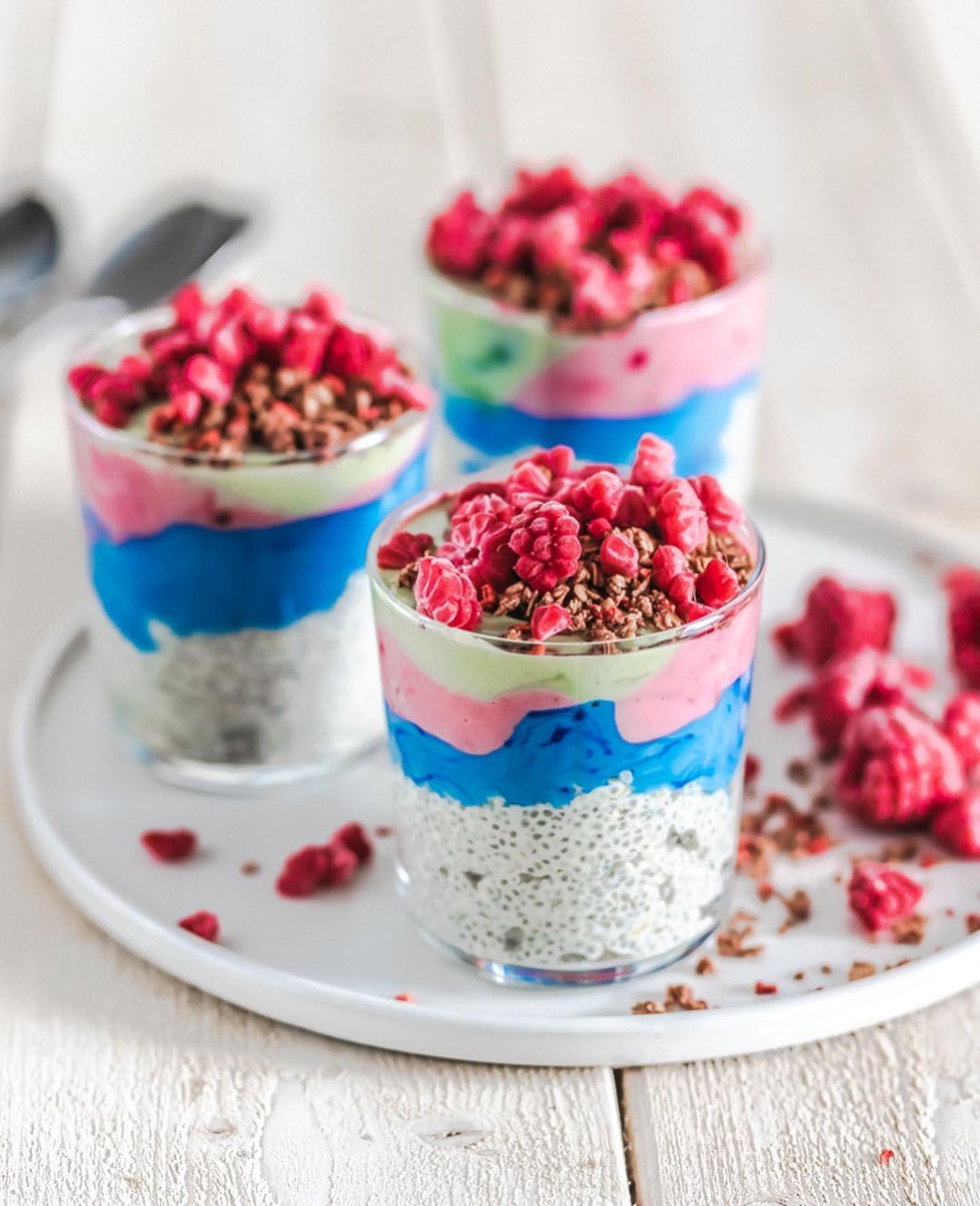 Unicorn Chia Pudding and Yogurt Parfaits