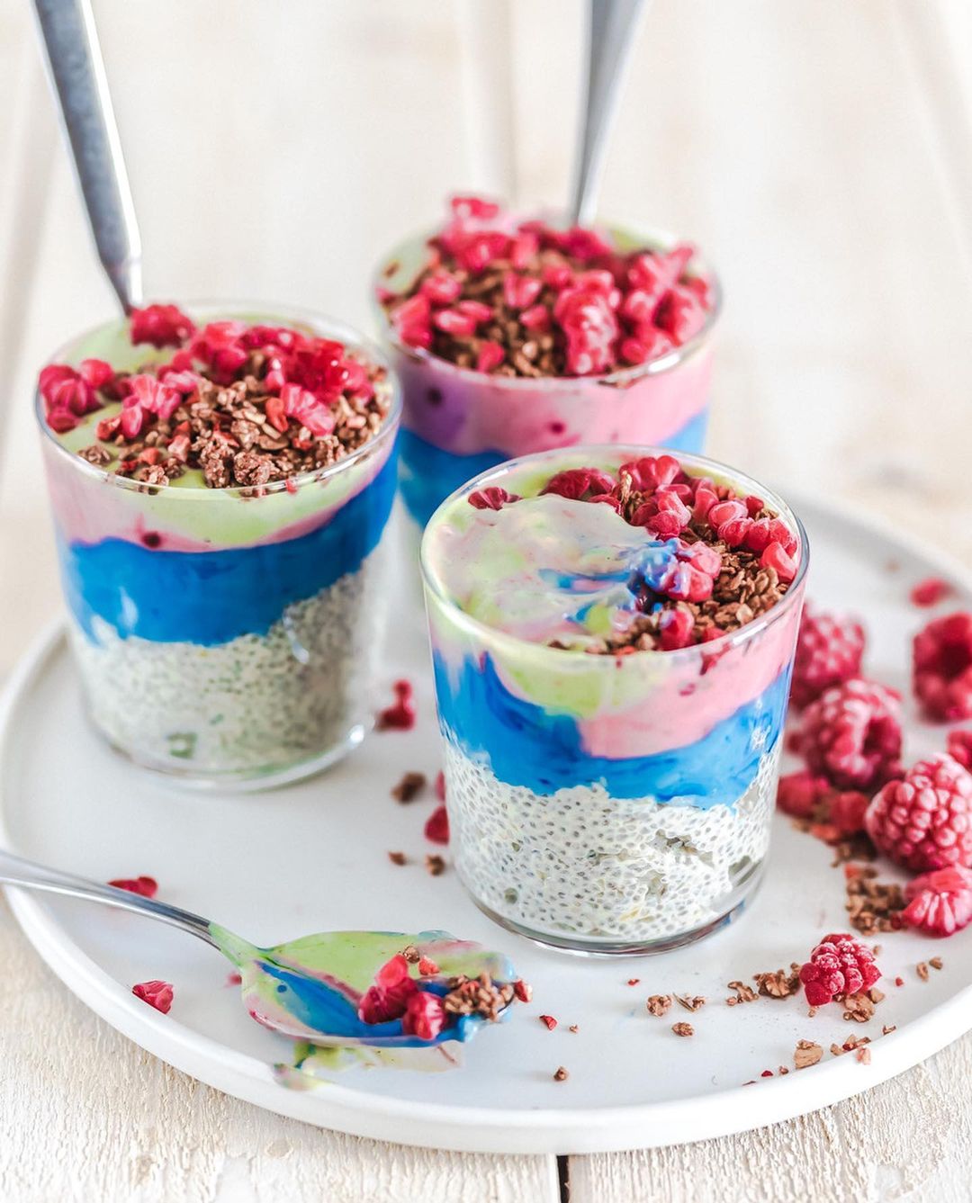 Unicorn Chia Pudding and Yogurt Parfaits