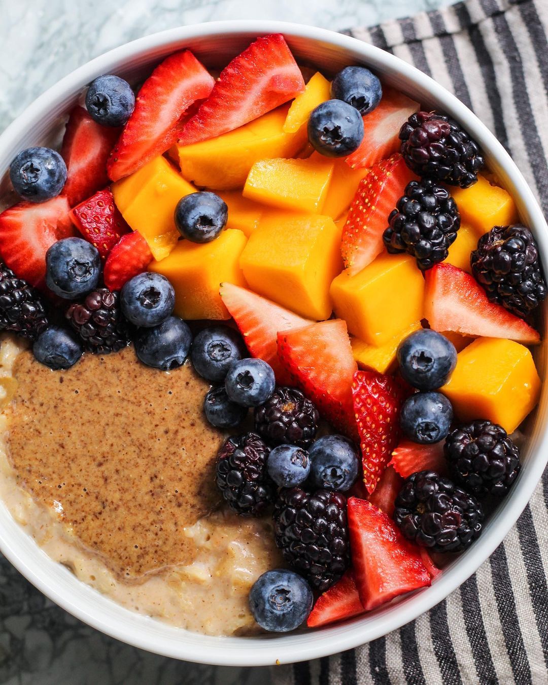 Maple Pear Oats Breakfast with Fresh Fruits