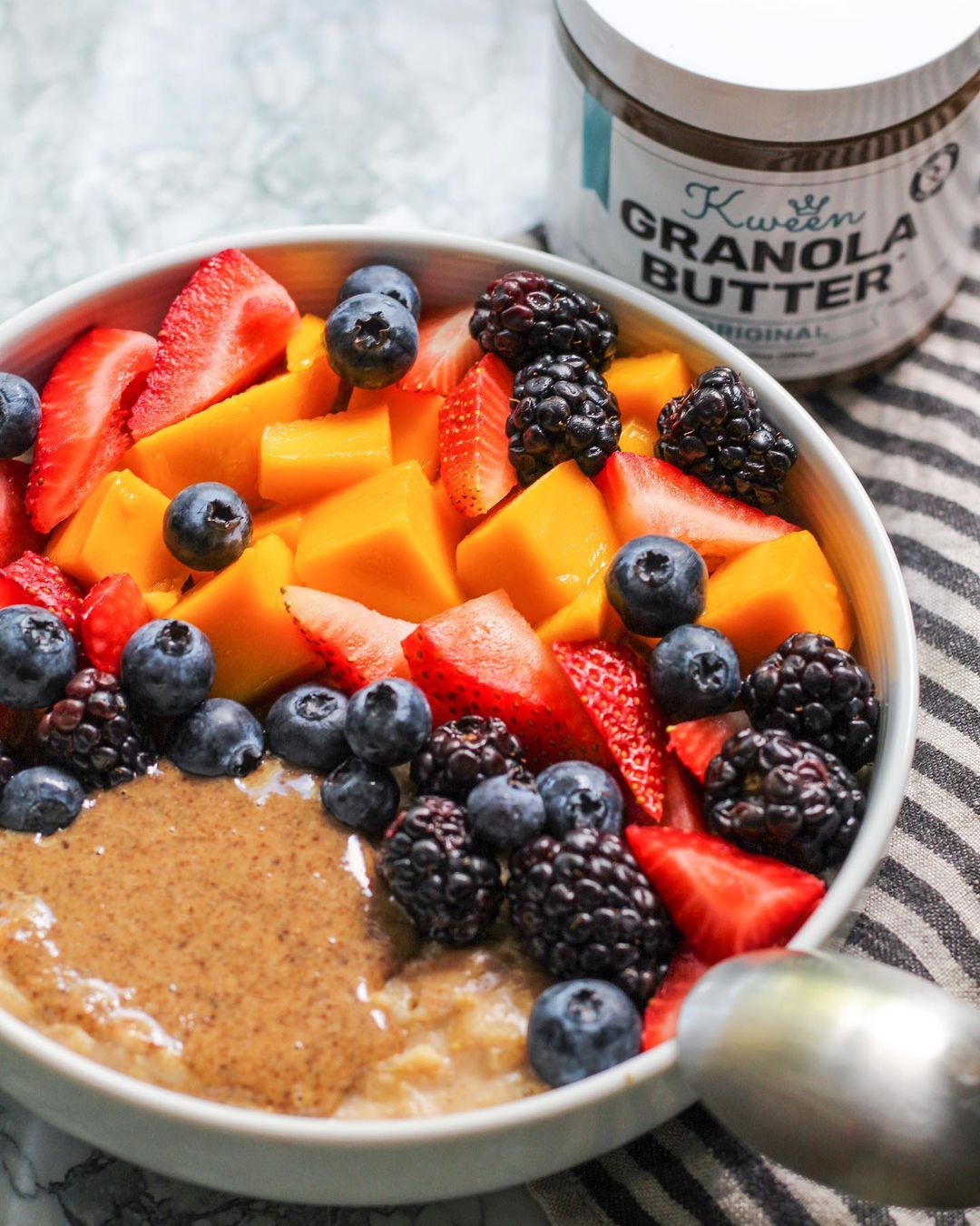 Maple Pear Oats Breakfast with Fresh Fruits