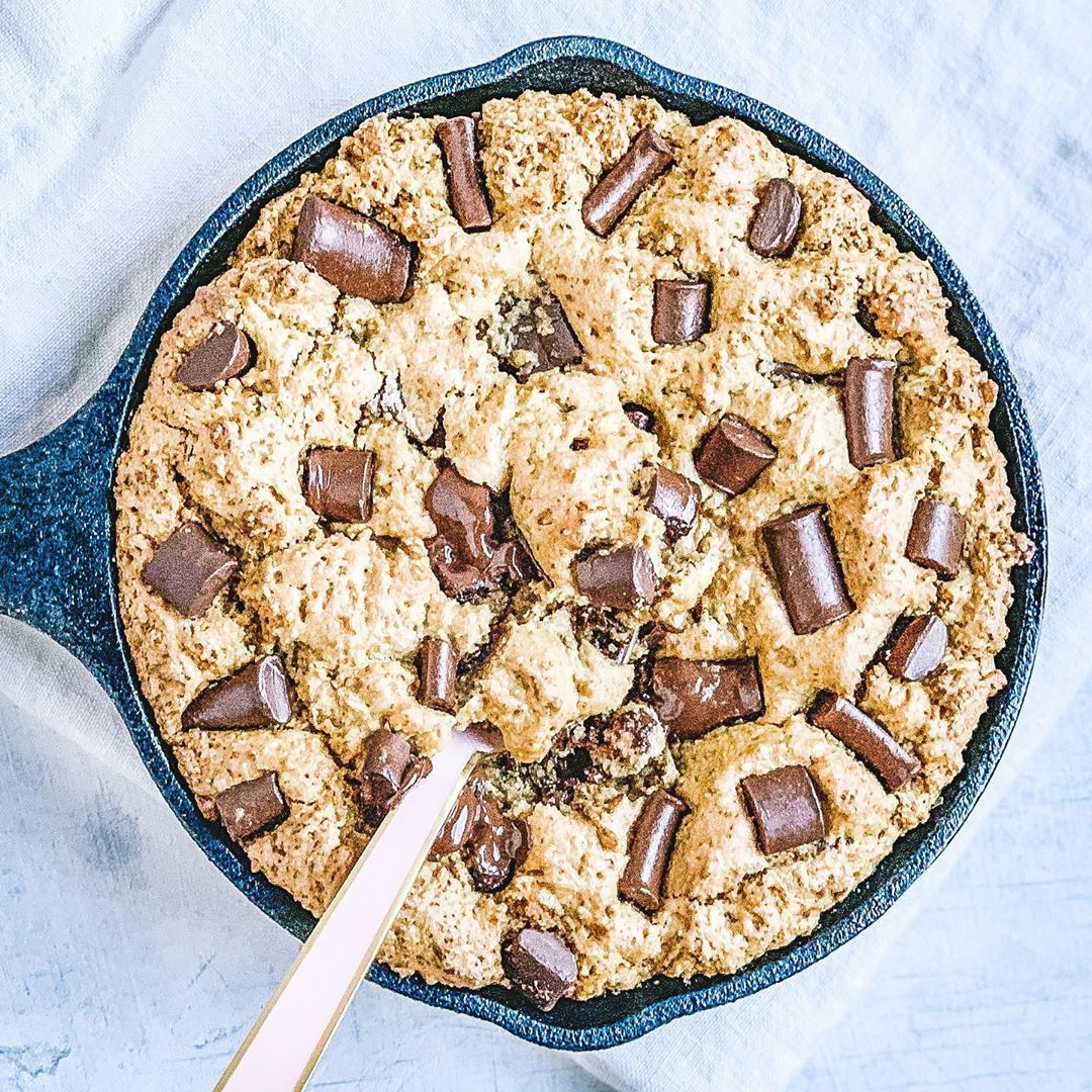 Chocolate Chip Tahini Skillet Cookie