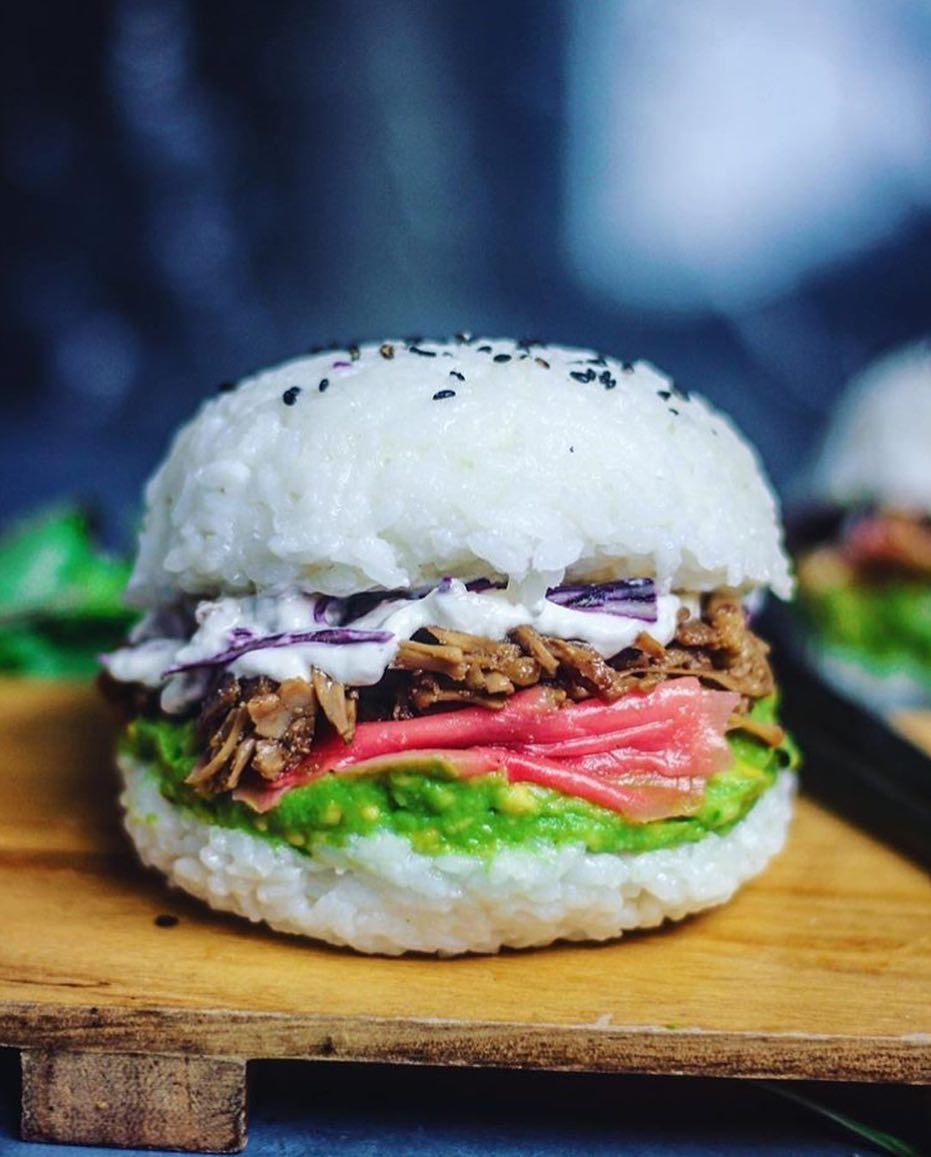 Vegan Teriyaki Jackfruit Sushi Burger