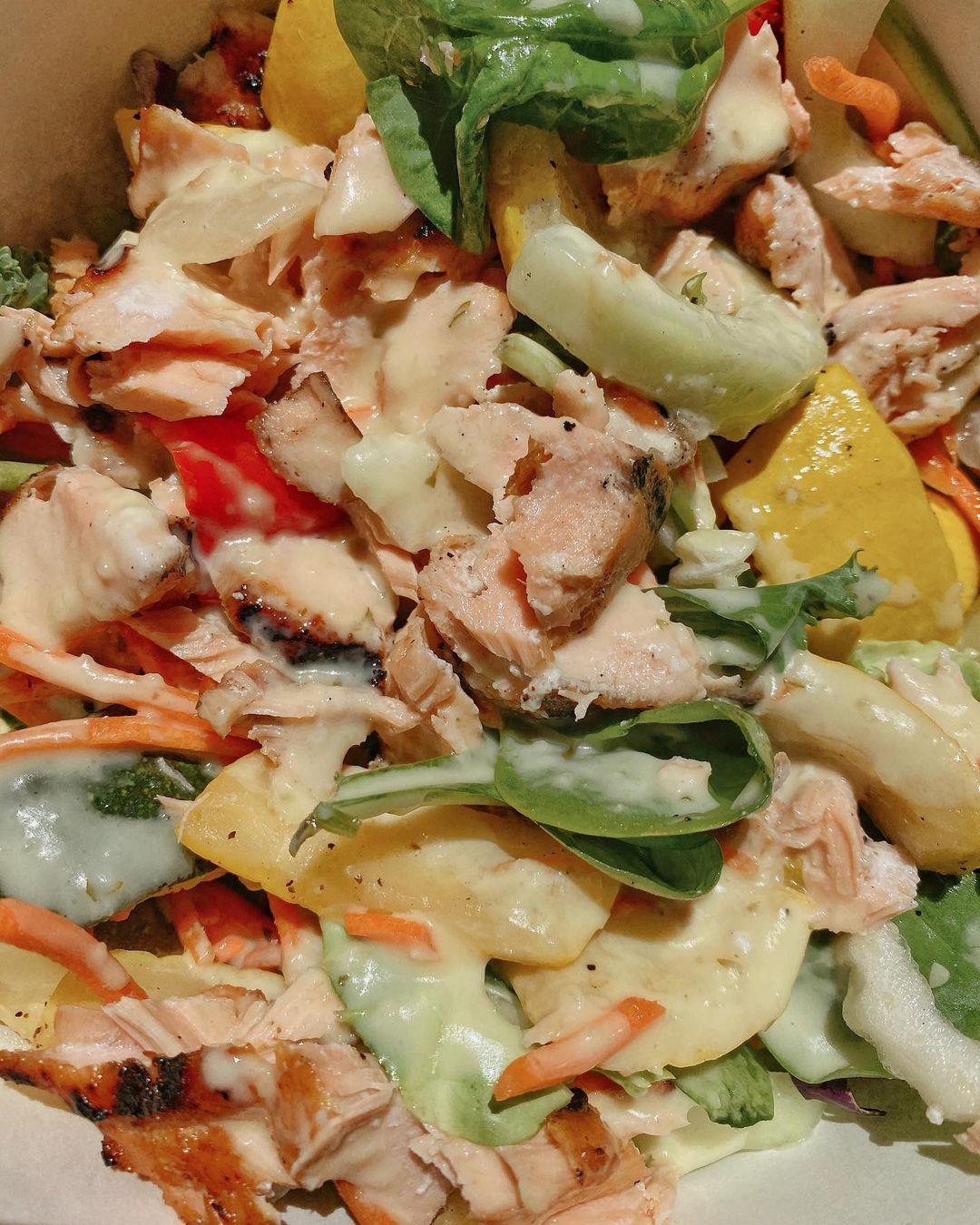 Pan-Seared Salmon Vegetable Salad