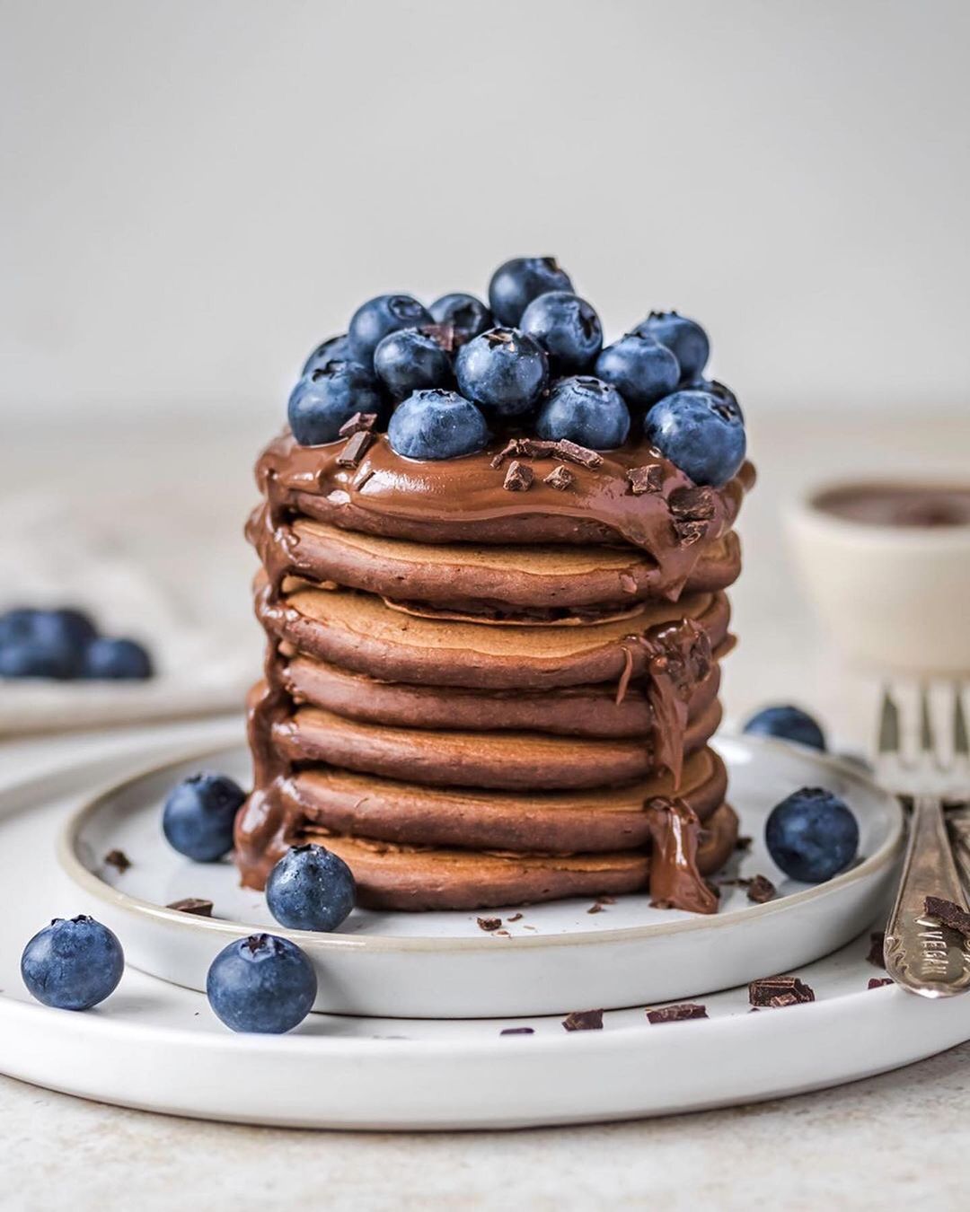 Vegan Fluffy Chocolate Pancakes