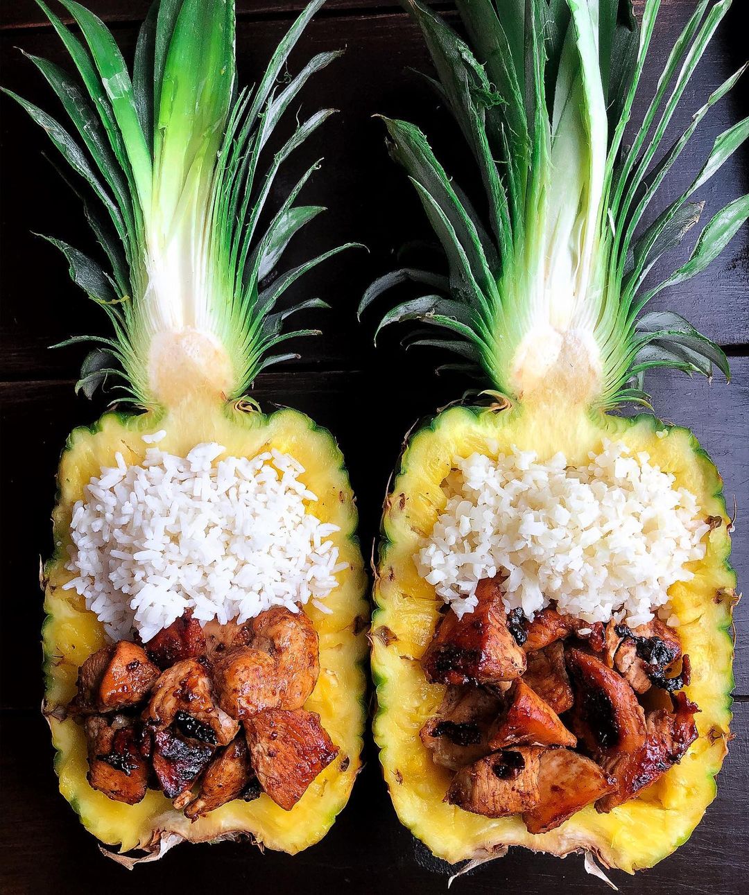 Chicken Teriyaki Pineapple Boats