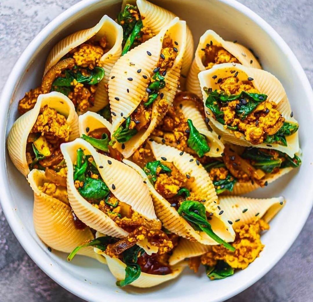 Stuffed Tofu Scramble Shells
