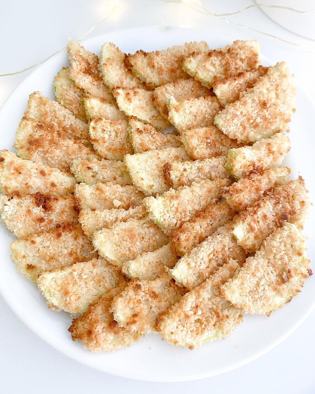 Crispy Air Fried Zucchini with Salt Chip Crust