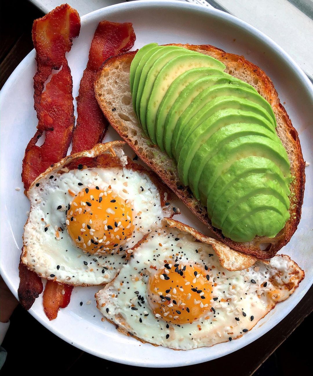 Savory Breakfast with Fried Eggs and Bacon