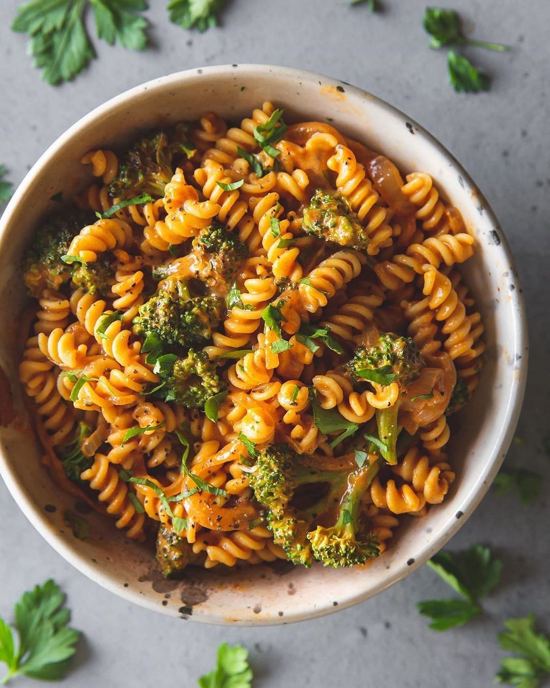 Creamy Paprika Pasta with Roasted Broccoli